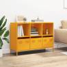 Stylish Mustard Yellow Sideboard - Cold-Rolled Steel Storage