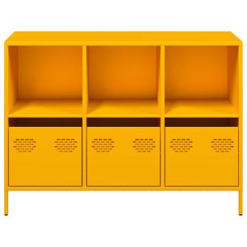 Stylish Mustard Yellow Sideboard - Cold-Rolled Steel Storage