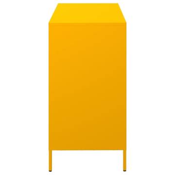 Stylish Mustard Yellow Sideboard - Cold-Rolled Steel Storage