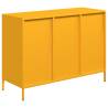 Stylish Mustard Yellow Sideboard - Cold-Rolled Steel Storage