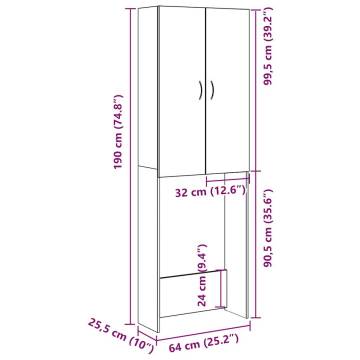 Washing Machine Cabinet Concrete Grey - Organize Your Space