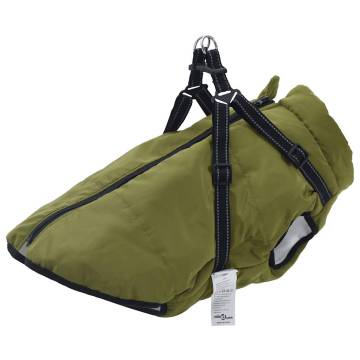 Waterproof Dog Coat with Harness - 3XL Army Green