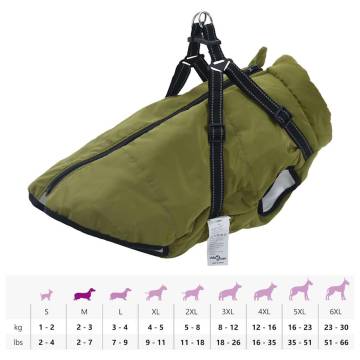 Waterproof Dog Coat with Harness - 3XL Army Green