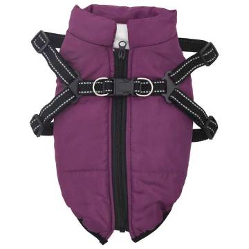 Dog Coat with Harness Waterproof Reflective Purple XL - Hipomarket