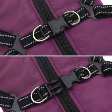 Dog Coat with Harness Waterproof Reflective Purple XL - Hipomarket