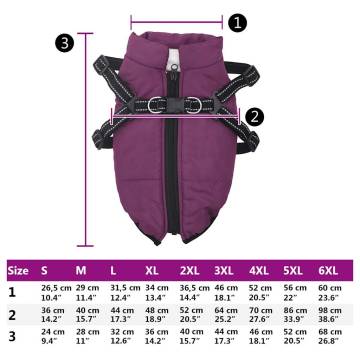 Dog Coat with Harness Waterproof Reflective Purple XL - Hipomarket