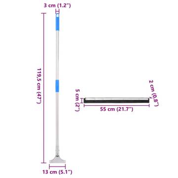 Durable Floor Squeegee 55x119.5 cm - Steel & Rubber for Easy Cleaning