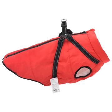 Dog Coat with Harness - Waterproof & Reflective Red 3XL