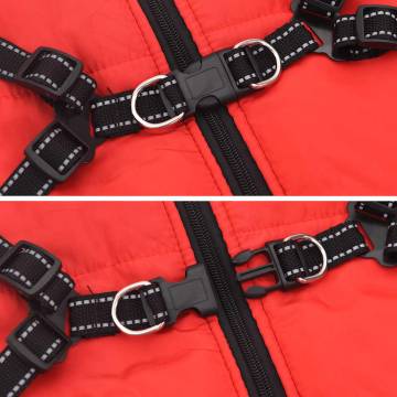 Dog Coat with Harness - Waterproof & Reflective Red 3XL