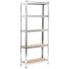 Storage Shelf Silver 75x30x172 cm Steel and MDF Colour silver Size 75 x 30 x 172 cm Quantity in Package 1 Amount 