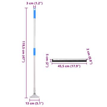 Durable Steel & Rubber Floor Squeegee - 45.5x119.5 cm