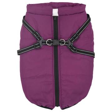 Waterproof Reflective Dog Coat with Harness - 5XL Purple