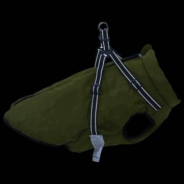 Waterproof Reflective Dog Coat with Harness - 6XL Army Green