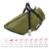 Waterproof Reflective Dog Coat with Harness - 6XL Army Green