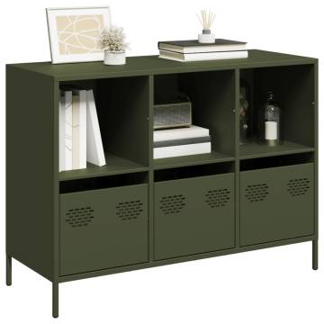 Stylish Olive Green Sideboard - 101.5x39x73.5 cm in Steel