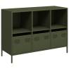 Stylish Olive Green Sideboard - 101.5x39x73.5 cm in Steel