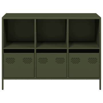 Stylish Olive Green Sideboard - 101.5x39x73.5 cm in Steel