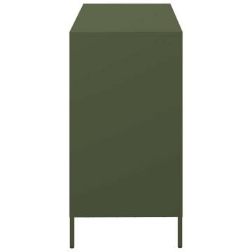 Stylish Olive Green Sideboard - 101.5x39x73.5 cm in Steel