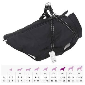 Dog Coat with Harness Waterproof Reflective Black 4XL - Hipo Market