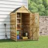 Garden Tool Shed with Door | Solid Pine 107x107x220 cm