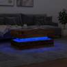 Stylish LED Coffee Table in Old Wood - 90x50 cm