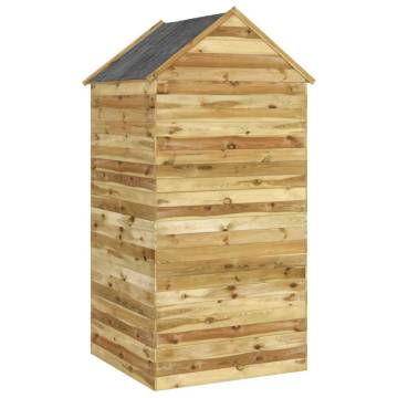 Garden Tool Shed with Door | Solid Pine 107x107x220 cm