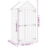 Garden Tool Shed with Door | Solid Pine 107x107x220 cm