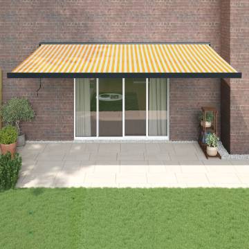 Retractable Awning Yellow & White 5x3 m | HipoMarket