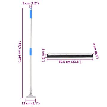 Durable Floor Squeegee 60.5x119.5 cm - Steel & Rubber | HipoMarket