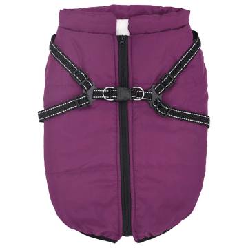 Waterproof Reflective Dog Coat with Harness - Purple 4XL