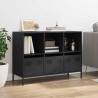 Elegant Black Sideboard - Cold-Rolled Steel, 101.5x39x73.5 cm