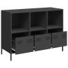 Elegant Black Sideboard - Cold-Rolled Steel, 101.5x39x73.5 cm