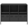 Elegant Black Sideboard - Cold-Rolled Steel, 101.5x39x73.5 cm