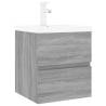 Stylish Grey Sonoma Sink Cabinet with Built-in Basin