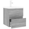 Stylish Grey Sonoma Sink Cabinet with Built-in Basin