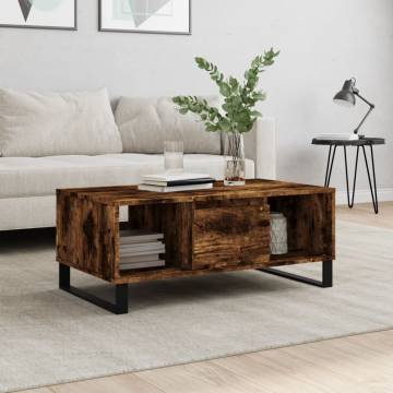 Elegant Smoked Oak Coffee Table - 90x50 cm | Hipomarket