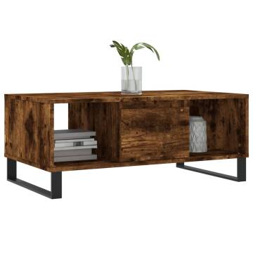 Elegant Smoked Oak Coffee Table - 90x50 cm | Hipomarket