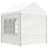 Gazebo with Roof White 2.28x2.23x2.69 m Polyethylene Size 2.28 x 2.23 x 2.69 m 