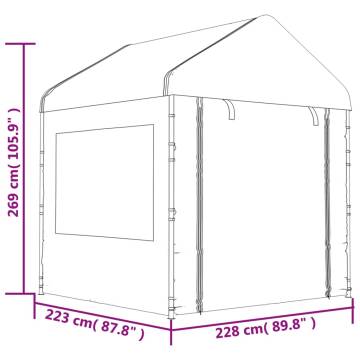 Gazebo with Roof White 2.28x2.23m for Outdoor Events | HipoMarket