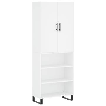 Stylish Highboard White 69.5x34x180 cm | Durable Storage Solution