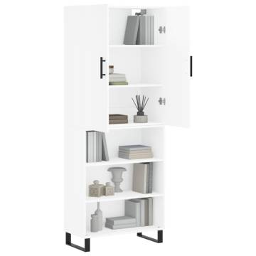 Stylish Highboard White 69.5x34x180 cm | Durable Storage Solution