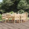  7 Piece Garden Dining Set Solid Wood Pine Colour natural pine Number of 7 