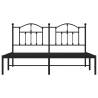 Robust Black Metal Bed Frame with Headboard - 183x213 cm