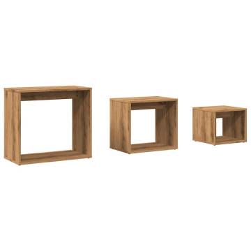 Nesting Tables Set - 3 pcs Artisan Oak Engineered Wood | Hipo Market