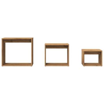 Nesting Tables Set - 3 pcs Artisan Oak Engineered Wood | Hipo Market