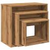 Nesting Tables Set - 3 pcs Artisan Oak Engineered Wood | Hipo Market