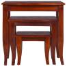 Nesting Side Tables - 3 pcs Classical Brown Solid Wood Mahogany