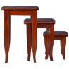 Nesting Side Tables - 3 pcs Classical Brown Solid Wood Mahogany