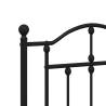 Robust Black Metal Bed Frame with Headboard - 183x213 cm