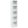 High Gloss White Bookcase - Modern Engineered Wood Storage